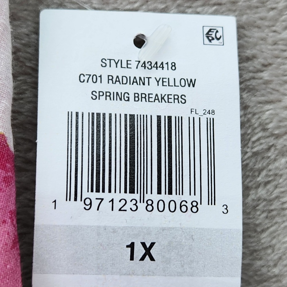 CeCe Womens Plus 1X Radiant Yellow Floral Print Blouse Skirt Set Spring Breakers - Picture 8 of 16